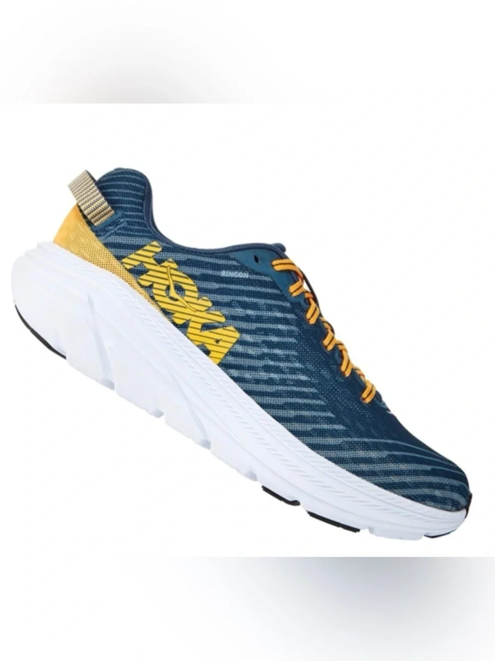 Hoka One One Rincon Running Athletic Sneakers Mens Size 12.5. Blue/yellow gold